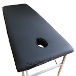 Black Waterproof Massage Table Sheet with Facehole